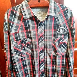 MEN’S CCrew PARISH NATION Plaid Button Down Shirt Sz 2XL
